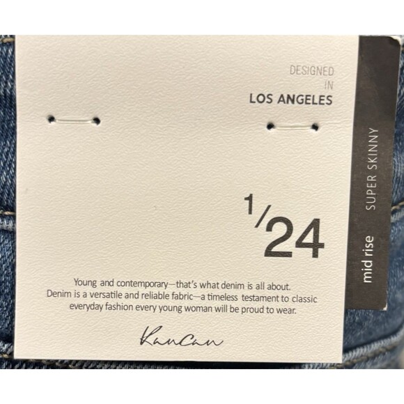 NWT KanCan Jeans Womens Size 24 Mid Rise Super Skinny Stretch Distressed - Picture 7 of 8